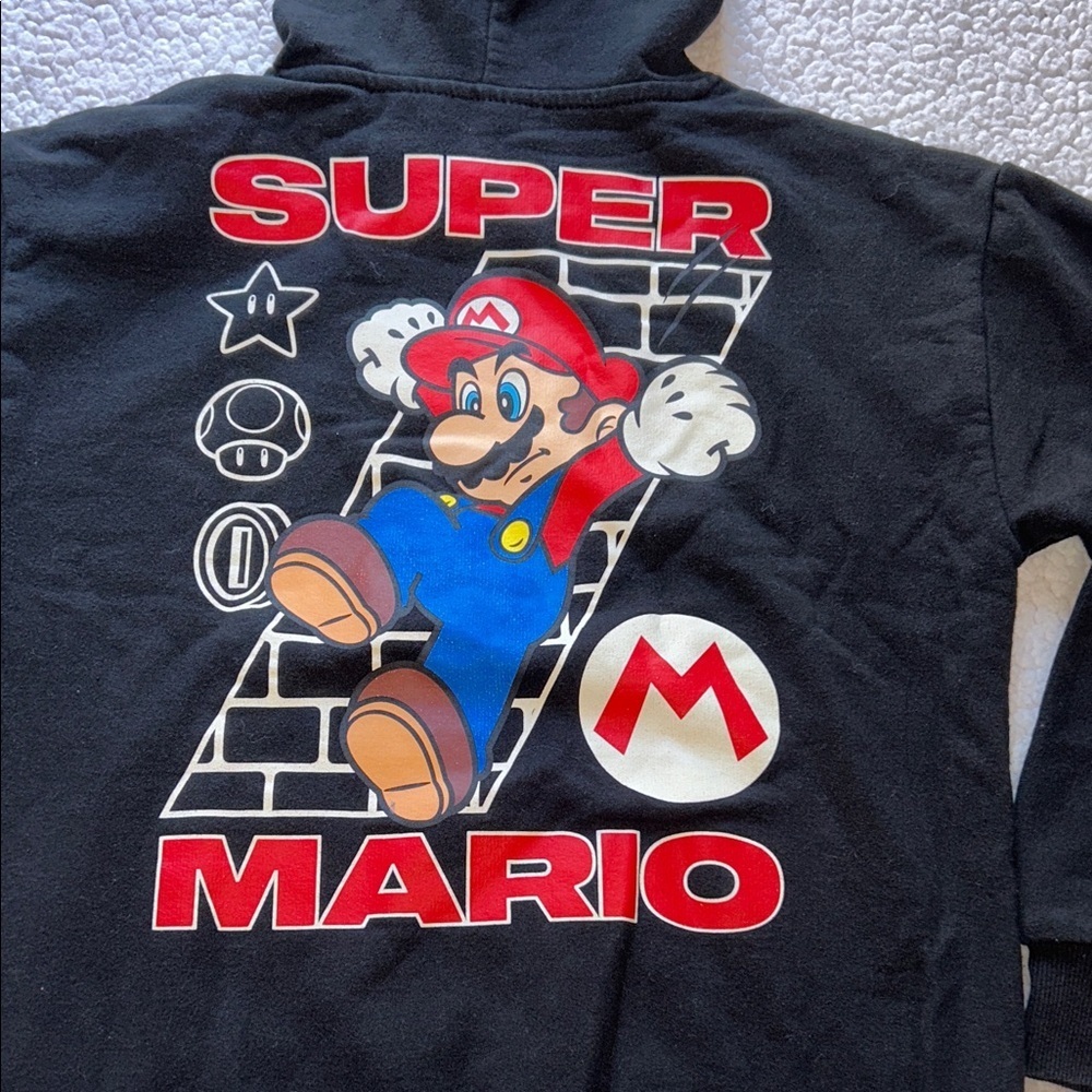Nintendo Black Super Mario Kids Hoodie - Picture 7 of 7